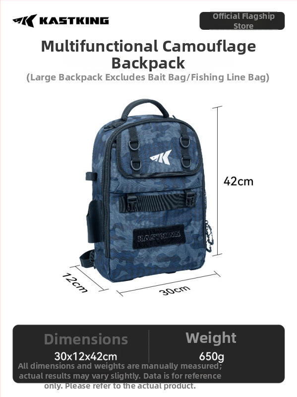 Castin žvejybos kuprinė, nailoninė konstrukcija, nėra atspari vandeniui