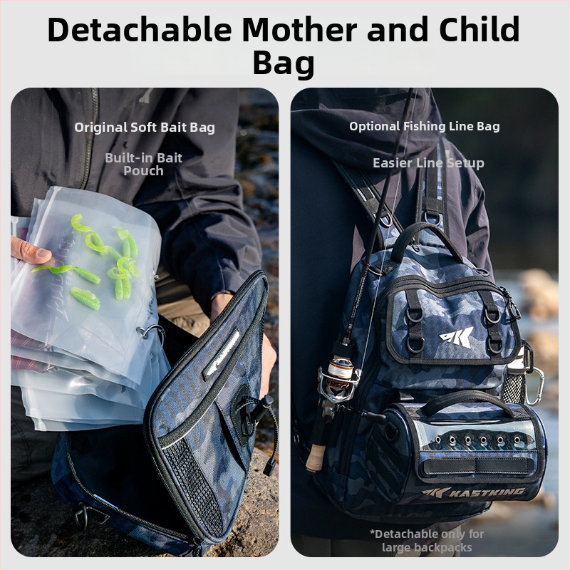 Castin žvejybos kuprinė, nailoninė konstrukcija, nėra atspari vandeniui