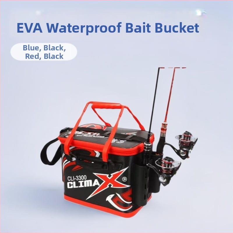 Žvejybos masalų kibiras EVA, atsparus vandeniui, laikikliai meškerėlei, linijai ir ritėi (Medžiaga: EVA; Vandeniui atsparus: Taip; Laikikliai: meškerėlei, linijai, ritėi)