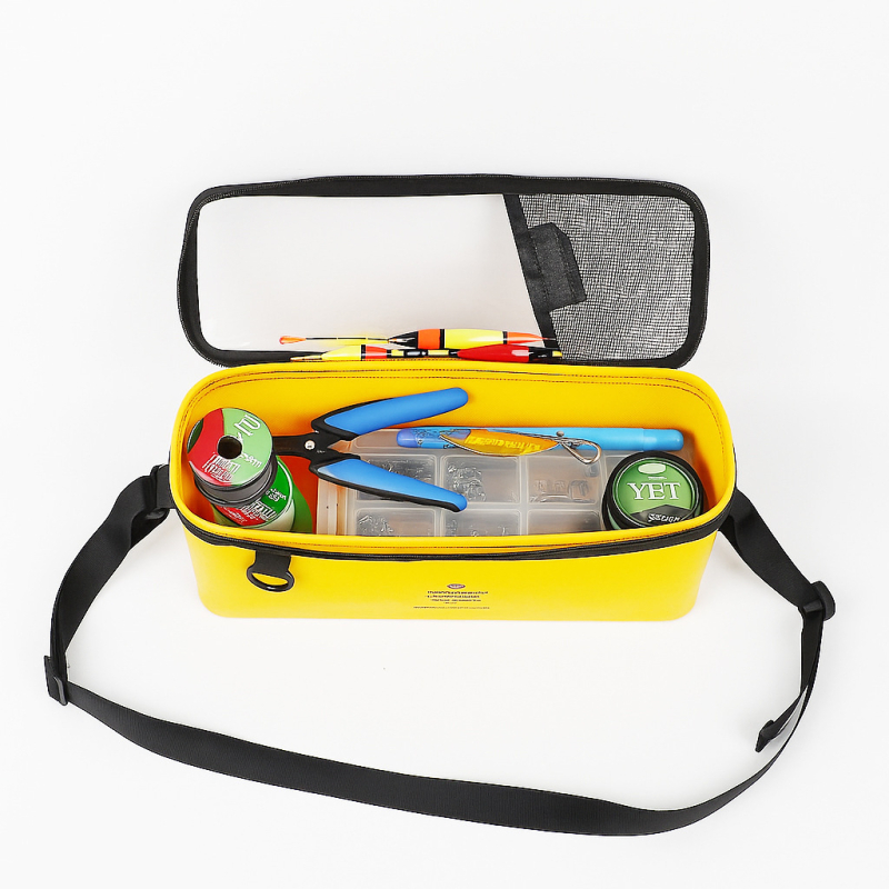 Marjaqe Žvejybos įrangos laikymo krepšys – PVC medžiaga, vieno peties diržas, atsparus vandeniui, tvirtas plieno žiedas