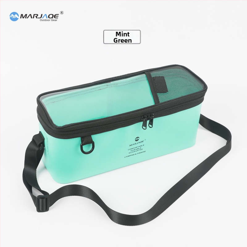 Marjaqe Žvejybos įrangos laikymo krepšys – PVC medžiaga, vieno peties diržas, atsparus vandeniui, tvirtas plieno žiedas