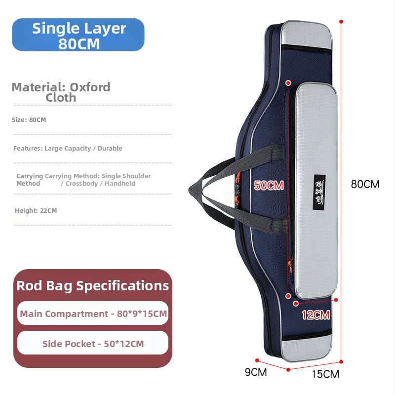 Žvejybos meškerės krepšys – PVC medžiaga, Nėra atsparus vandeniui, Įrangai ir masaloms laikyti