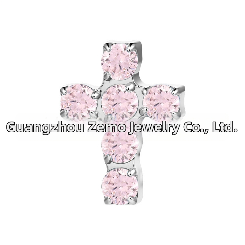 F136 titánötvözet kereszt alakú fülbevaló gyémánt betéttel és cirkóniummal