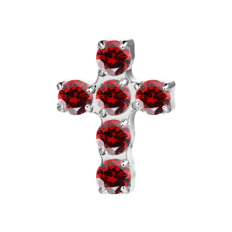 F136 titánötvözet kereszt alakú fülbevaló gyémánt betéttel és cirkóniummal