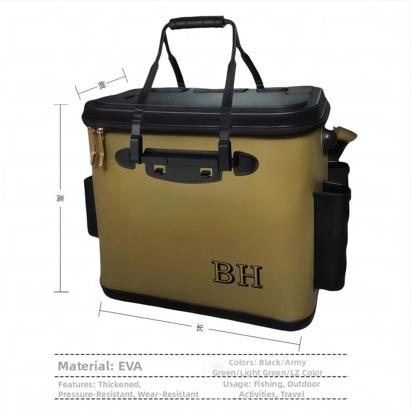 Kokkupandav ämber elavate kalade jaoks suure mahutavusega - EVA materjal, ristkülikukujuline kaas, bruto kaal 8 kg