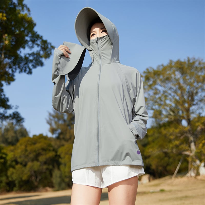 Vanjska jakna za vjetar, unisex, s kapuljačom, UPF50+ UV zaštita, brzo suši i prozračna, materijal 88% najlon, 12% spandex, Stil 62602