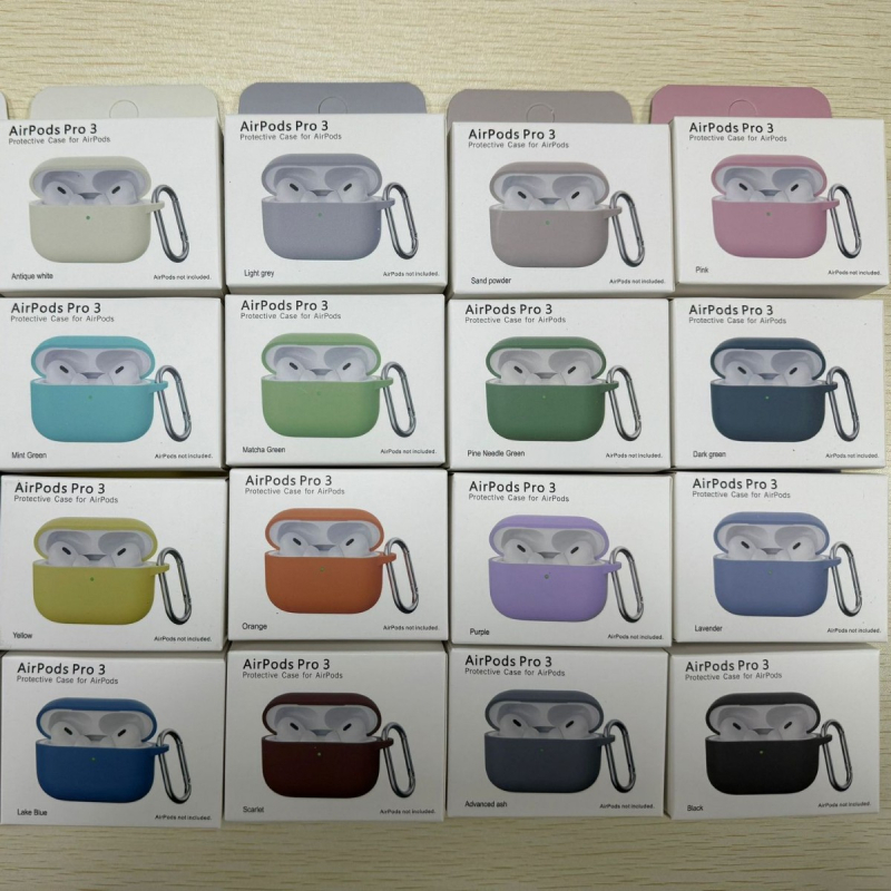 AirPods Pro 3 силиконов унибоди калъф – мек корпус, 2 мм дебелина