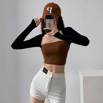 Női sál-kardigán hosszú ujjú, rövid fazonú, kerek nyakú, poliészter 90–95%