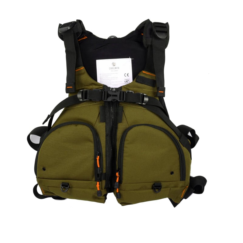OWLWIN glābšanas veste kajakām un kanoēm – 8 kabatas, pearl cotton pildījums, ūdensnecaurlaidīgs, elpojošs neilons