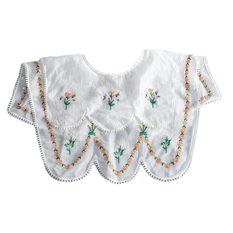 Guler de șal în stil etnic pentru rochie, cu decor din dantelă și design decupat; fir poliesteric; ambalare independentă; pentru adulți; vara 2022