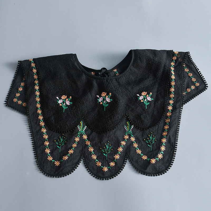 Guler de șal în stil etnic pentru rochie, cu decor din dantelă și design decupat; fir poliesteric; ambalare independentă; pentru adulți; vara 2022