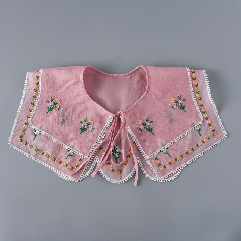 Guler de șal în stil etnic pentru rochie, cu decor din dantelă și design decupat; fir poliesteric; ambalare independentă; pentru adulți; vara 2022