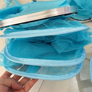 Kokkupandav nailonist kalastusvõrk-kott tiheda ruudustikuga, kiire kuivatamine