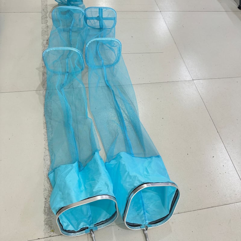 Kokkupandav nailonist kalastusvõrk-kott tiheda ruudustikuga, kiire kuivatamine