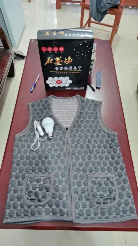 Γιλέκο με γραφένιο μικρο-ηλεκτρικό θέρμανση για χειμώνα και φθινόπωρο - Unisex, ύφασμα μπαμπού με σπάντεξ 59%, διπλή επένδυση από ίνες ακέτα, V-λαιμό, φροντίδα υγείας, εξωτερική χρήση