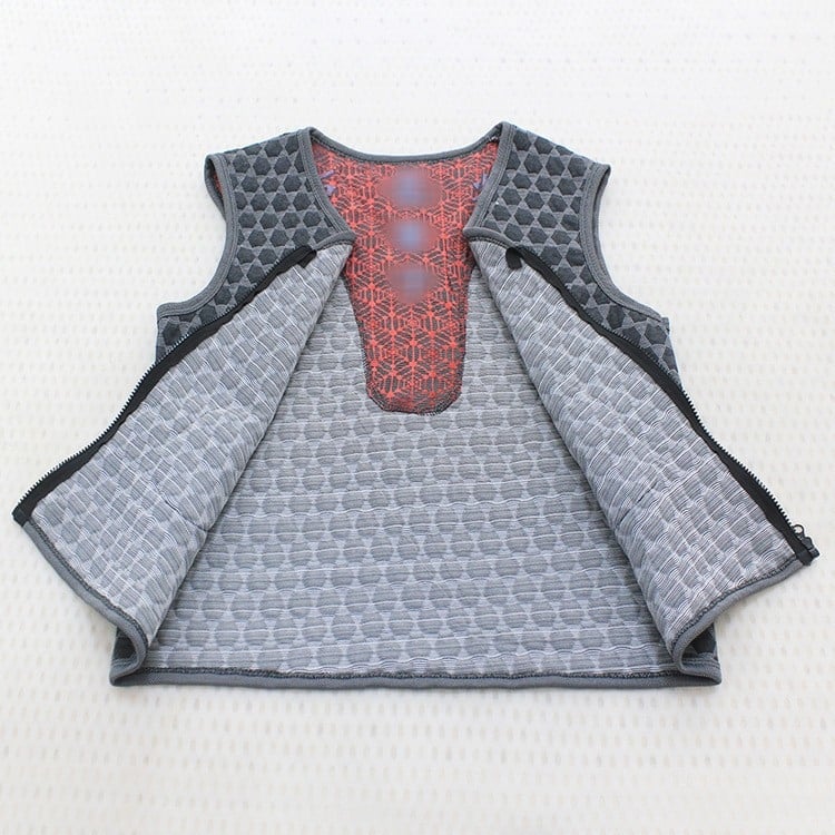 Γιλέκο με γραφένιο μικρο-ηλεκτρικό θέρμανση για χειμώνα και φθινόπωρο - Unisex, ύφασμα μπαμπού με σπάντεξ 59%, διπλή επένδυση από ίνες ακέτα, V-λαιμό, φροντίδα υγείας, εξωτερική χρήση