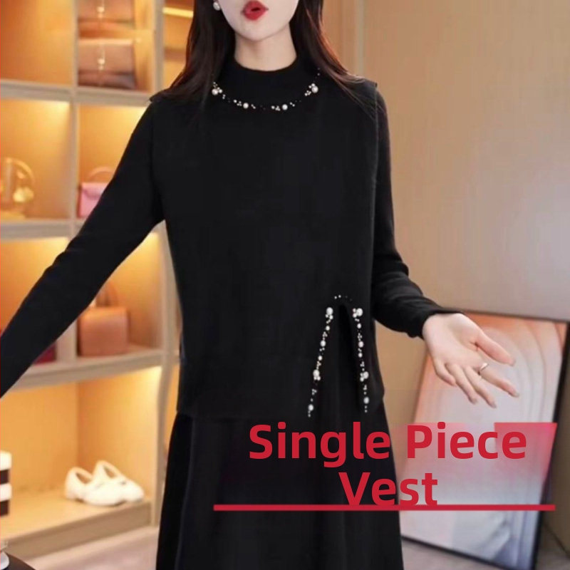 Kaheosaline trikotaa kleidi komplekt kapuutsiga – keskmise pikkusega, pikad varrukad, poolkõrge kaelus