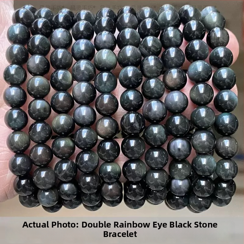 Prirodne srebrne obsidijanske perle i zlatne obsidijanske okrugle perle za DIY nakit, komponente za narukvicu, poluproizvodi na veliko