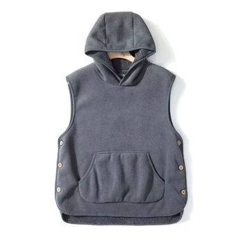 Jesen-zimska topla fleec vesta s kapuljačom, korejskog stila, ležerna, unisex