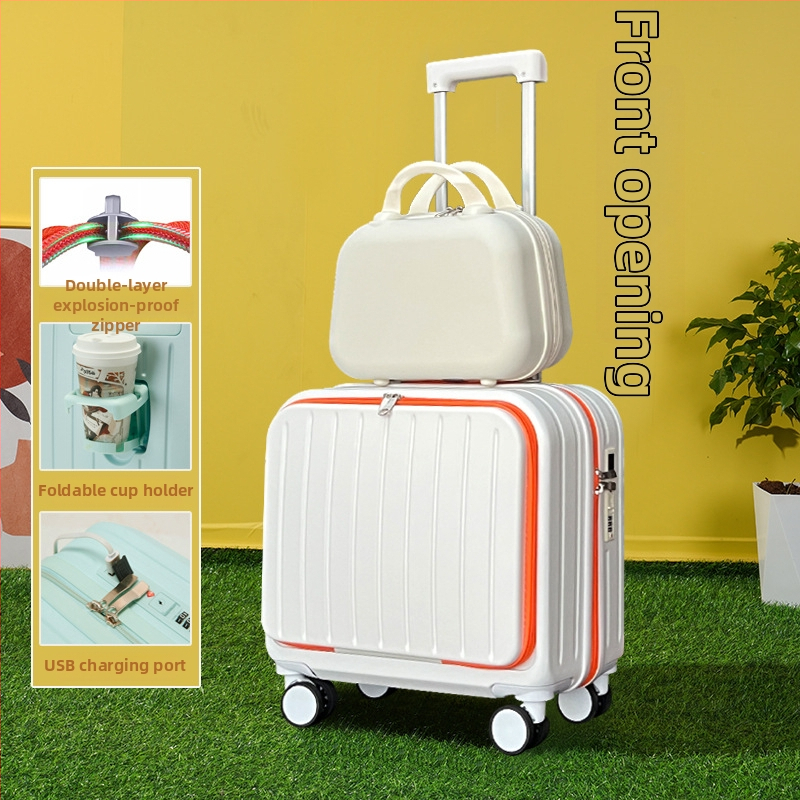 Kabinjā rokas bagāžas koferis; PVC korpuss; rāvējslēdzēja atvērums; USB ports; pretzādzība; modelis 716