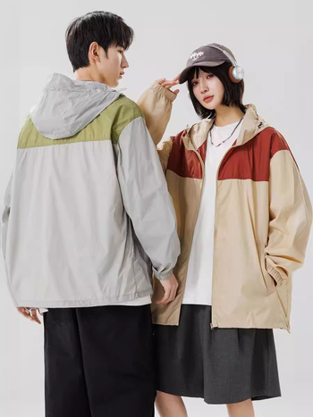 Унисекс яке с качулка, тънка дишаща материя, бързосъхнеща нейлонова смес, множество джобове, 3D ефект принт