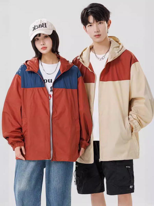 Унисекс яке с качулка, тънка дишаща материя, бързосъхнеща нейлонова смес, множество джобове, 3D ефект принт