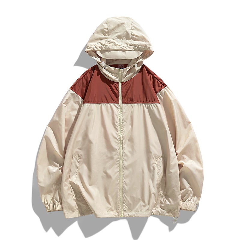 Унисекс яке с качулка, тънка дишаща материя, бързосъхнеща нейлонова смес, множество джобове, 3D ефект принт