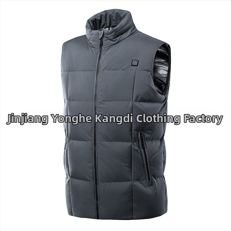 USB laadimisega elektriline soojendusega vest, püsiv temperatuur, stand-up krae ja tõmblukk, vaba lõige