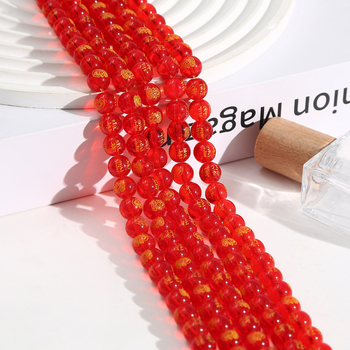 Prirodne kristalne perle s graviranim zlatnim pečatom – Pet bogova bogatstva, poluproizvodi staklenih kuglica i lazurit