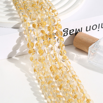 Prirodne kristalne perle s graviranim zlatnim pečatom – Pet bogova bogatstva, poluproizvodi staklenih kuglica i lazurit