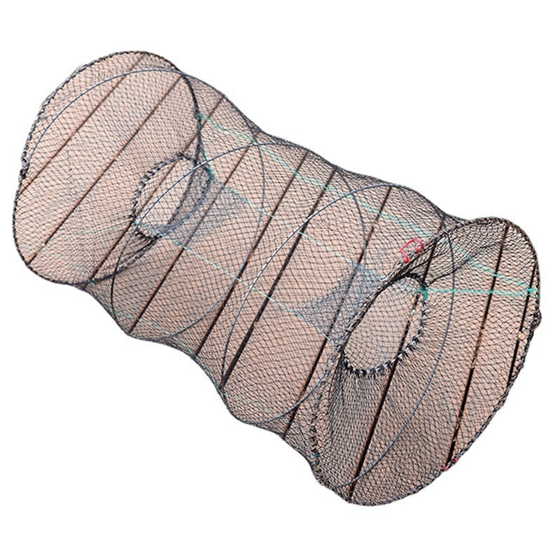 Sklopiva ribarska košara i kavez za ribu s oprugom na dnu, od ugljikova vlakna