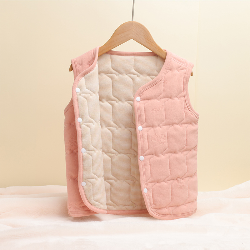 Bērnu termālā veste - bieza ziemas flīss, iekšējā poliesteru odere, bez piedurknēm ar slēgtu pogu aizvēršanu, universāla