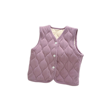 Bērnu trīsslāņu flīsa vestes ar poliesteru odai un pildījumu – universāla, bez kapuces, priekšējā pogu aizdare