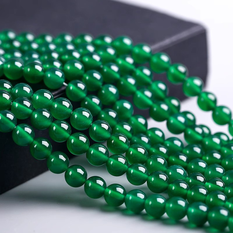 Prirodne 7A zelene agatne perle za DIY nakit: okrugle 6 mm perle za narukvice i ogrlice