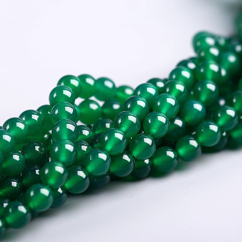 Prirodne 7A zelene agatne perle za DIY nakit: okrugle 6 mm perle za narukvice i ogrlice