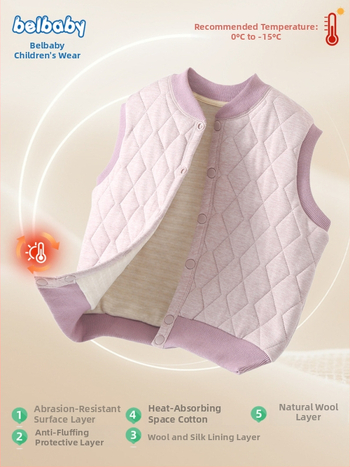 Unisex bērnu vilnas veste, ziemas biezināta, kardigāna stils, 75% vilna