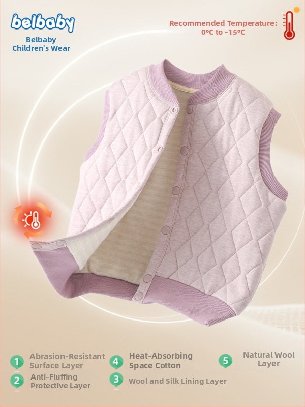 Unisex bērnu vilnas veste, ziemas biezināta, kardigāna stils, 75% vilna