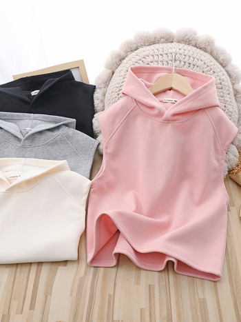 Bērnu kapucēta veste, 65% kokvilna, vienkrāsaina, 3–8 gadi, pavasaris-rudens