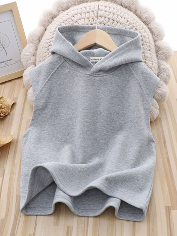 Bērnu kapucēta veste, 65% kokvilna, vienkrāsaina, 3–8 gadi, pavasaris-rudens