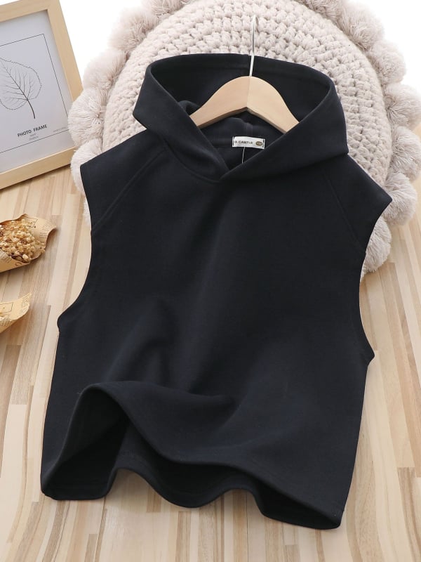 Bērnu kapucēta veste, 65% kokvilna, vienkrāsaina, 3–8 gadi, pavasaris-rudens