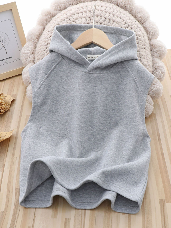 Bērnu kapucēta veste, 65% kokvilna, vienkrāsaina, 3–8 gadi, pavasaris-rudens