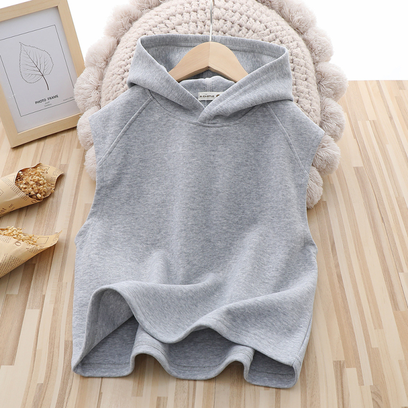 Bērnu kapucēta veste, 65% kokvilna, vienkrāsaina, 3–8 gadi, pavasaris-rudens