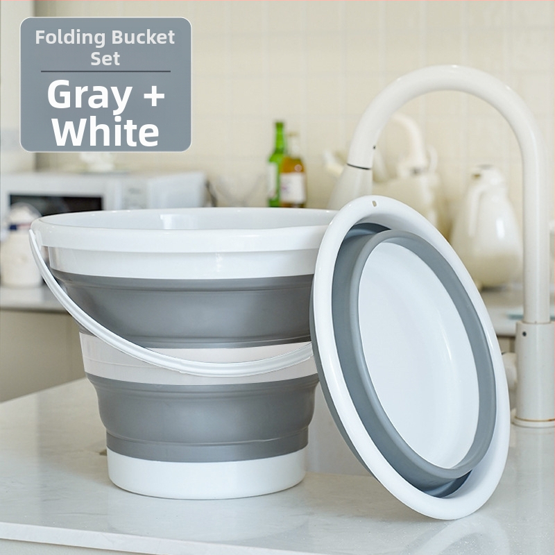 Sulankstomas lauko plovimo dubuo ir kibiras rinkinys — PP+TPR, 0,4 kg, 2024 m. leidimas, be importo