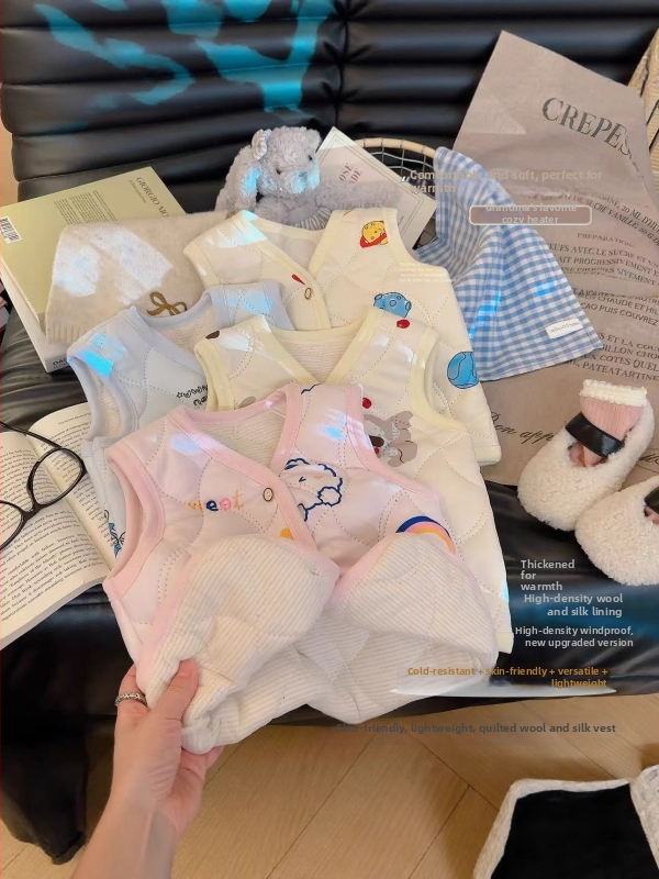 Bērnu vestes – brīvā stila kardigāna, bieza, poliestera pildījums, poliestera oderē