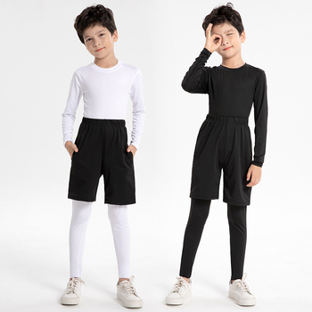 Bērnu sporta bodiju komplekts – ātri žūst, elpojošs, mitruma novadīšana, nodilumizturīgs, garās piedurknes, apaļa kakla, Milk Silk audums