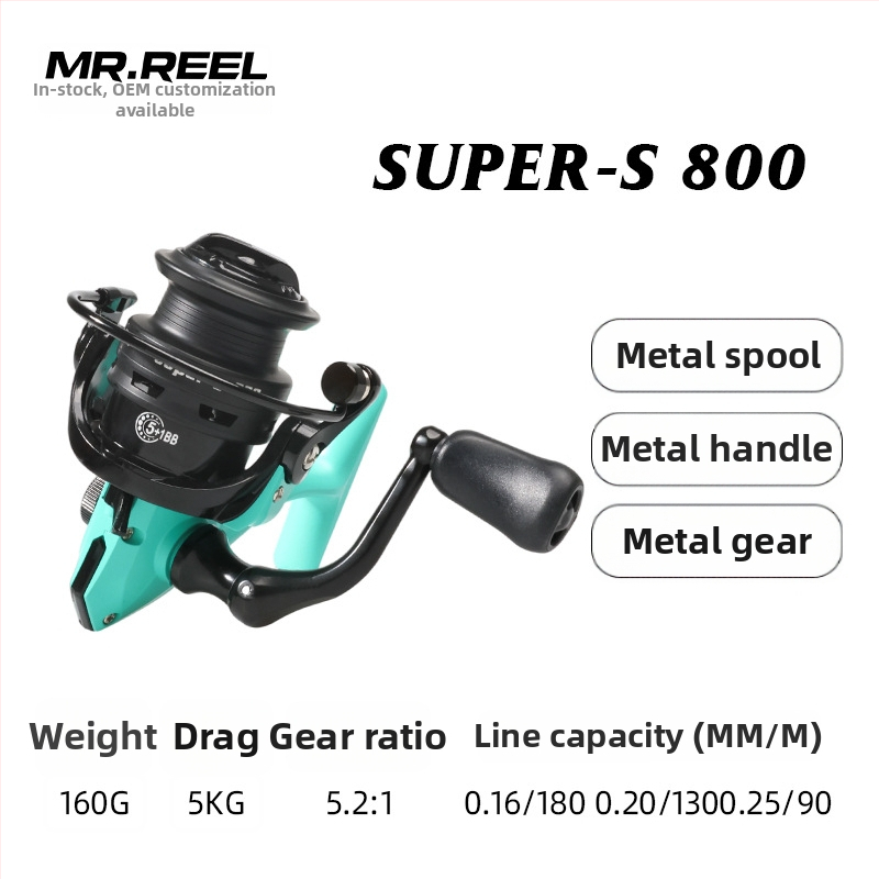 Mr.reel spinning kolut za ribolov — ultra lagan, bez praznina, potpuno metalna konstrukcija, plitki kolut, za mikro ribolov i ribolov na led