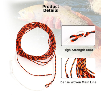 Tenkara glavna linija, ručno pletena linija s promjenjivim promjerom, 12ft–13ft