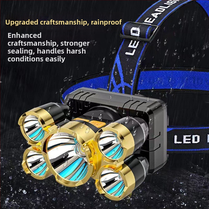 LED čelovka, nabíjateľná lítiová batéria, dva režimy, nepremokavá, dosvit 100 m