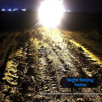 Nočná rybárska svietidlo so štyrmi svetelnými zdrojmi, batéria 8000mAh, výkon 10W, dosah 200–500 m, 360° otáčanie, nabíjateľné