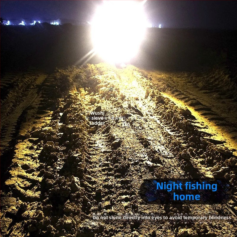 Nočná rybárska svietidlo so štyrmi svetelnými zdrojmi, batéria 8000mAh, výkon 10W, dosah 200–500 m, 360° otáčanie, nabíjateľné